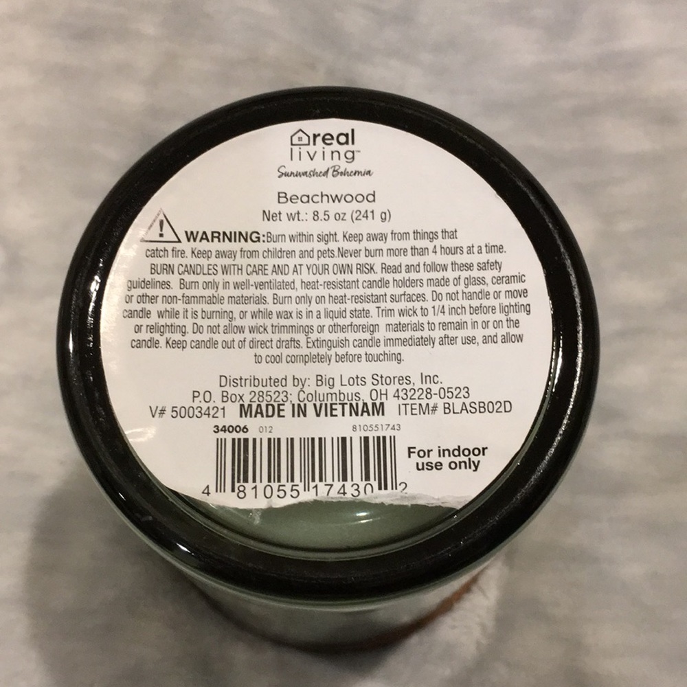 Glass Live For Now Scented Single Wick Home Decore Candle Beachwood 8.5oz NWT - Picture 8 of 16